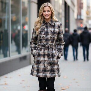 DKNY Classic Coat Jacket Size 4 Mid-Length Tweed‎